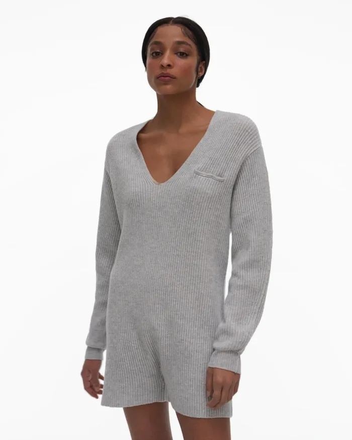 Women Helmut Lang Dresses Knit Romper Whitewood