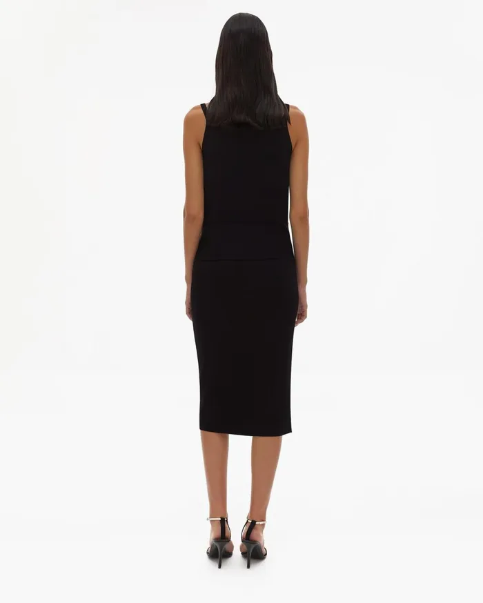 Women Helmut Lang Dresses Rayon Tie Waist Dress Black