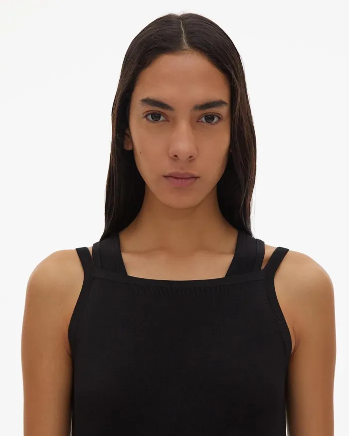 Women Helmut Lang Dresses Rayon Tie Waist Dress Black