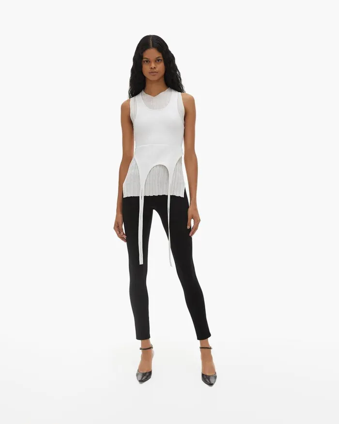 Women Helmut Lang Pants Scuba Legging Black