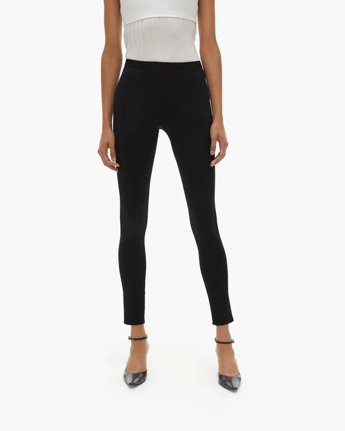 Women Helmut Lang Pants Scuba Legging Black