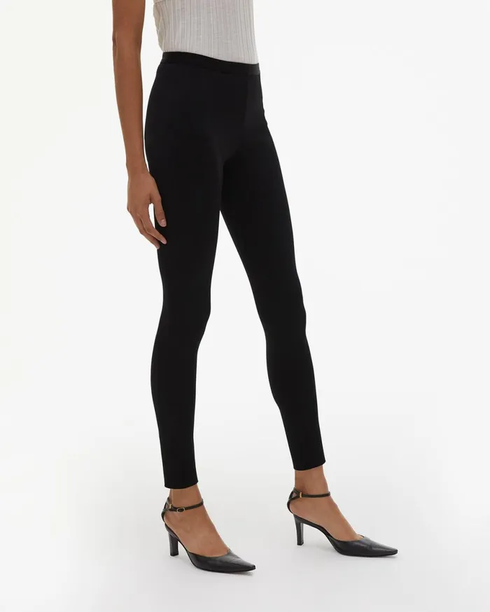 Women Helmut Lang Pants Scuba Legging Black