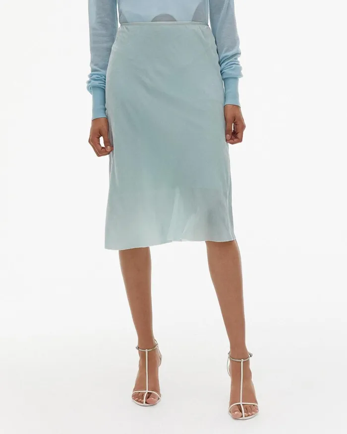 Women Helmut Lang Skirts Front Velvet Slip Skirt Foam