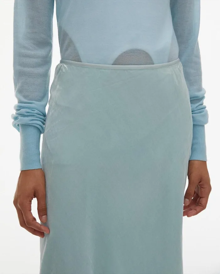 Women Helmut Lang Skirts Front Velvet Slip Skirt Foam