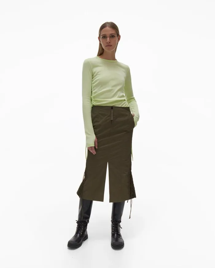 Women Helmut Lang Skirts Lacing Skirt Burnt Olive