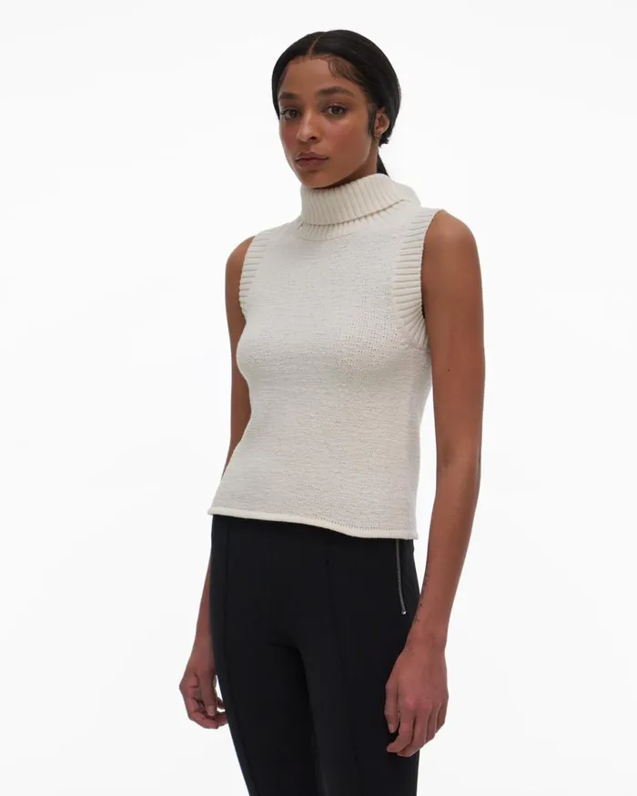 Women Helmut Lang Sweaters Turtleneck Tank Muslin