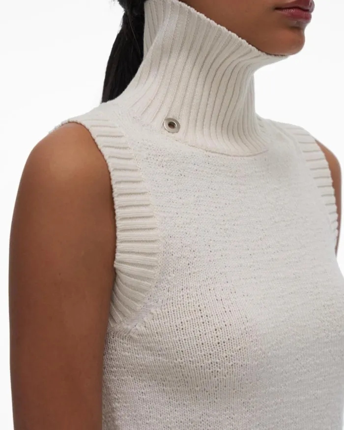 Women Helmut Lang Sweaters Turtleneck Tank Muslin