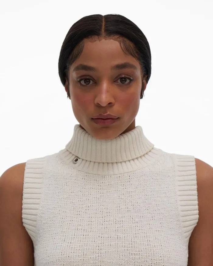 Women Helmut Lang Sweaters Turtleneck Tank Muslin