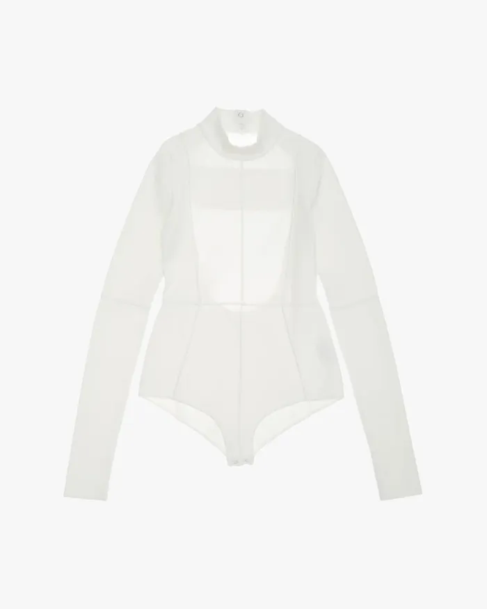 Women Helmut Lang Sweaters Viscose Stretch Bodysuit Ecru