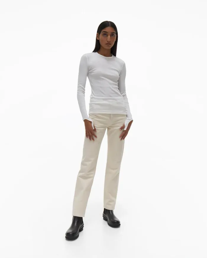 Women Helmut Lang TShirts and Sweatshirts Open Back Top Chalk White