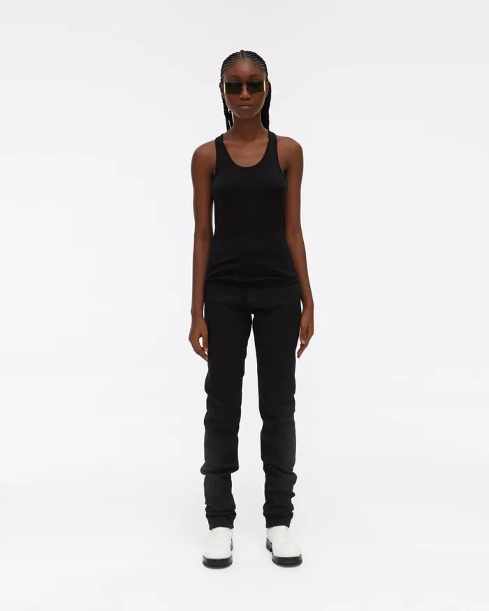 Women Helmut Lang TShirts and Sweatshirts Silk Rib Tank Onyx
