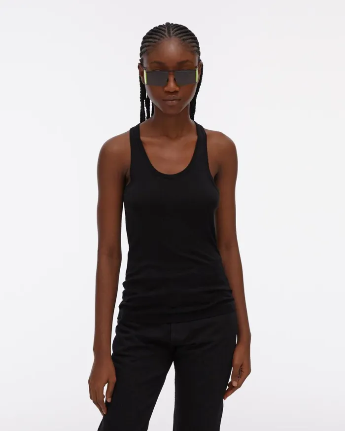 Women Helmut Lang TShirts and Sweatshirts Silk Rib Tank Onyx