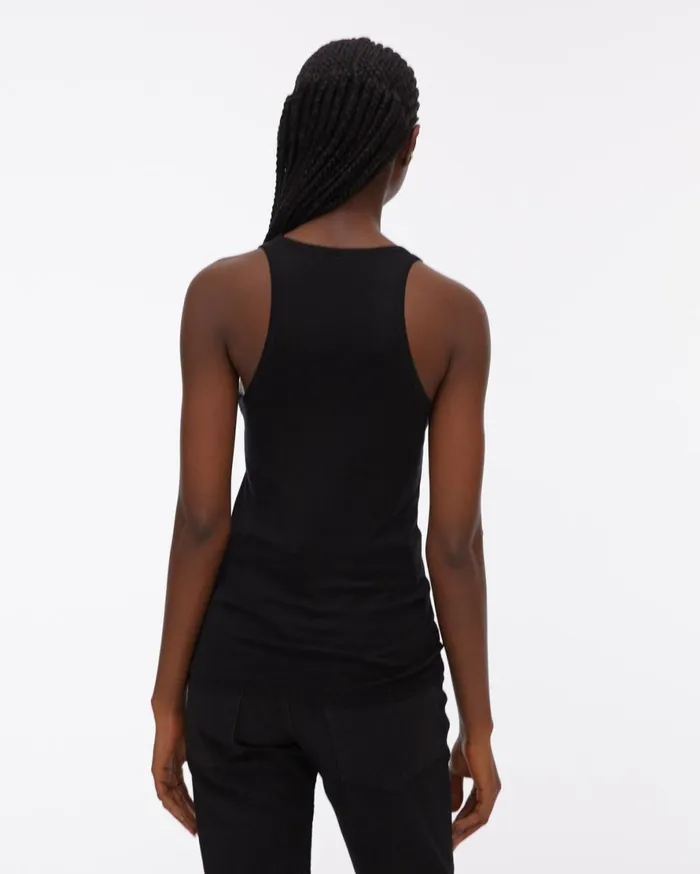 Women Helmut Lang TShirts and Sweatshirts Silk Rib Tank Onyx