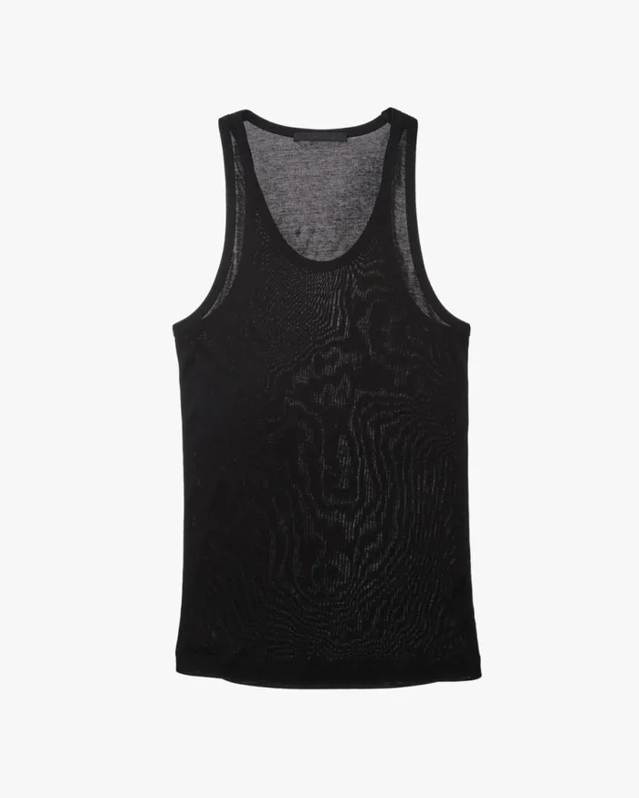Women Helmut Lang TShirts and Sweatshirts Silk Rib Tank Onyx