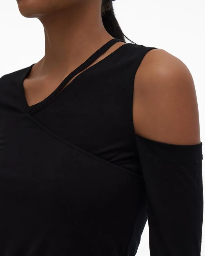 Women Helmut Lang Tops Asymmetrical Top Basalt Black