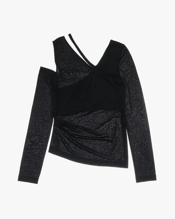 Women Helmut Lang Tops Asymmetrical Top Basalt Black