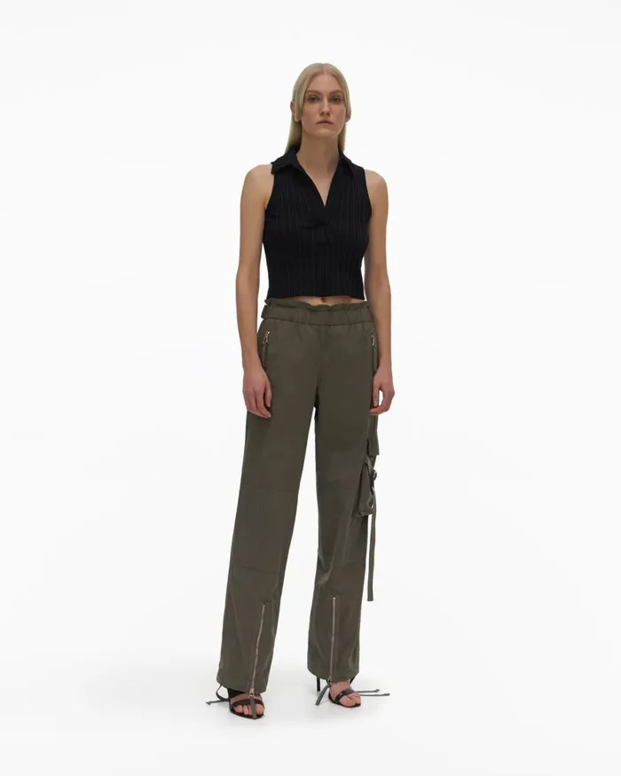 Women Helmut Lang Tops Cropped Polo Black