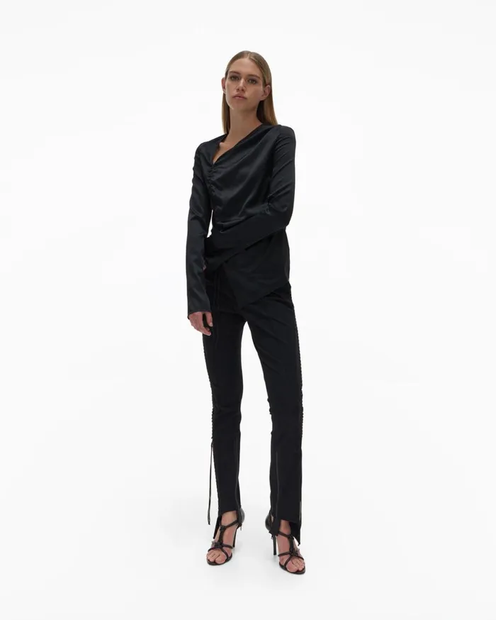 Women Helmut Lang Tops Ruched Top Black