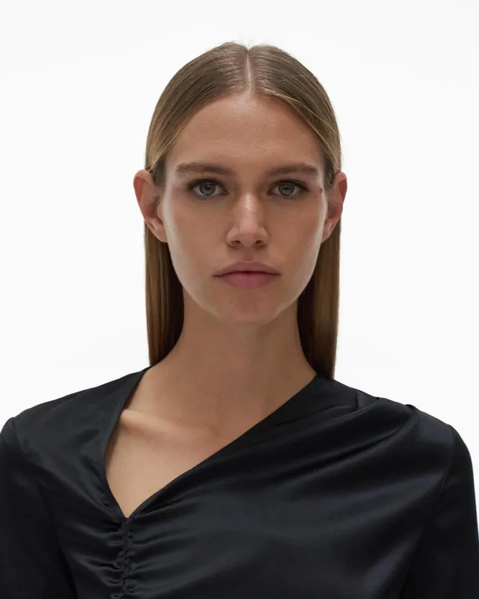Women Helmut Lang Tops Ruched Top Black