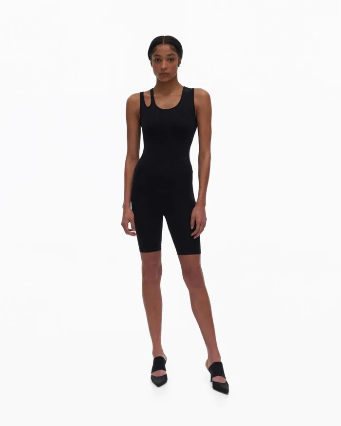 Women Helmut Lang Tops Slash Bodysuit Black