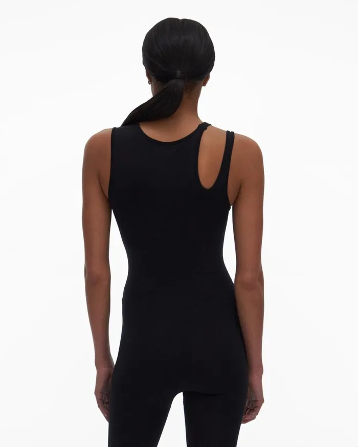 Women Helmut Lang Tops Slash Bodysuit Black