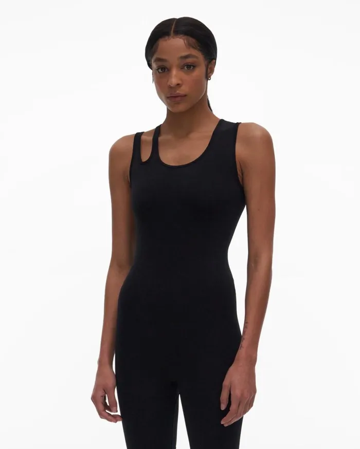 Women Helmut Lang Tops Slash Bodysuit Black