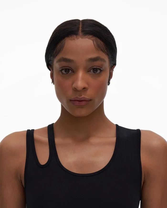 Women Helmut Lang Tops Slash Bodysuit Black