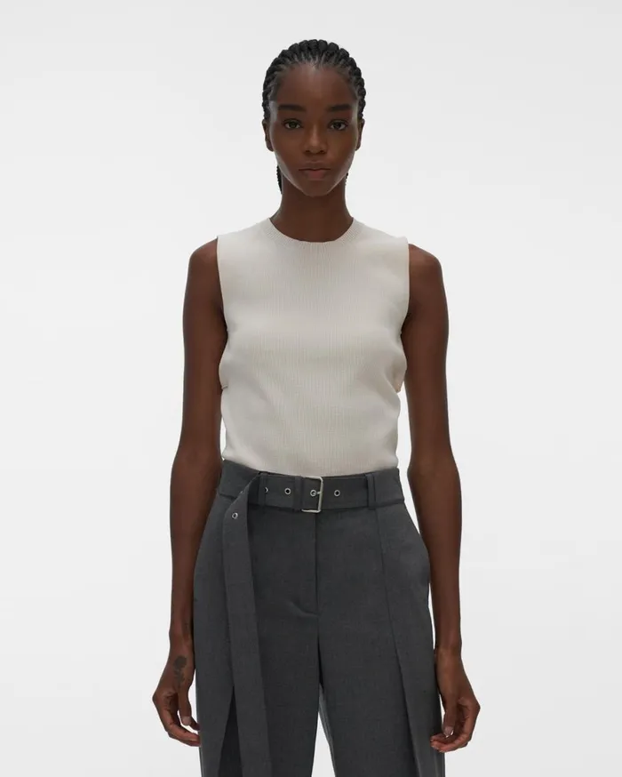 Women Helmut Lang Tops Slash Tank Winter White