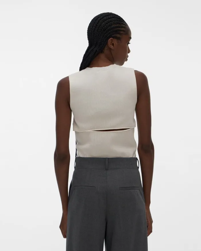 Women Helmut Lang Tops Slash Tank Winter White