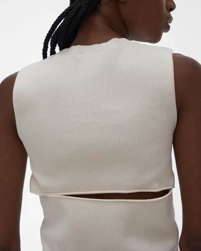 Women Helmut Lang Tops Slash Tank Winter White