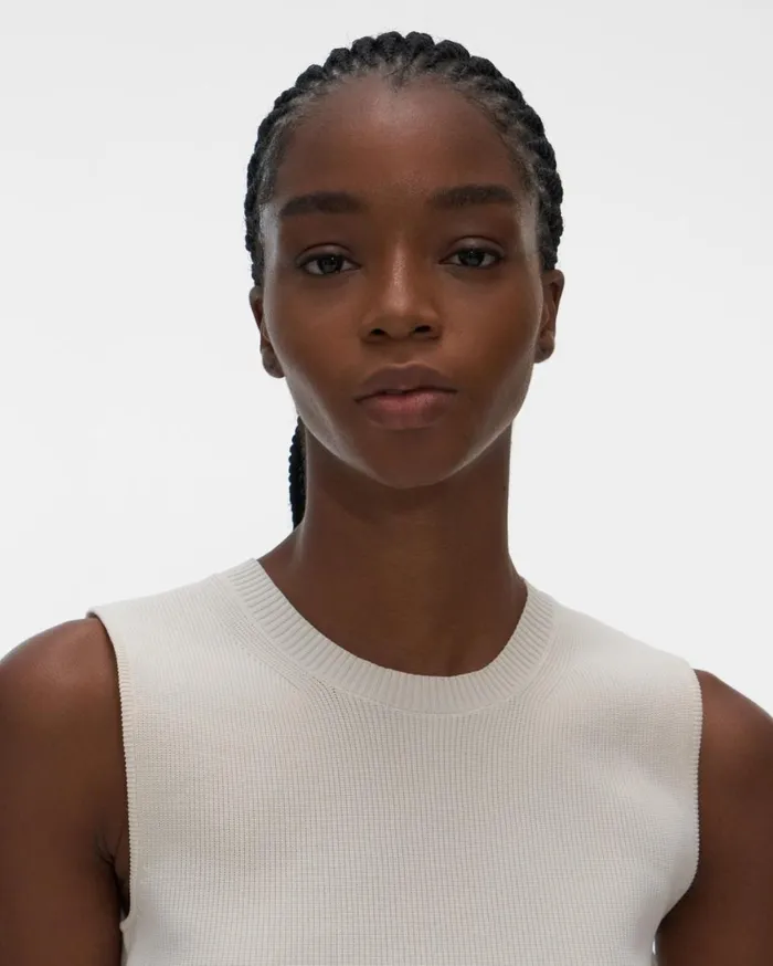 Women Helmut Lang Tops Slash Tank Winter White