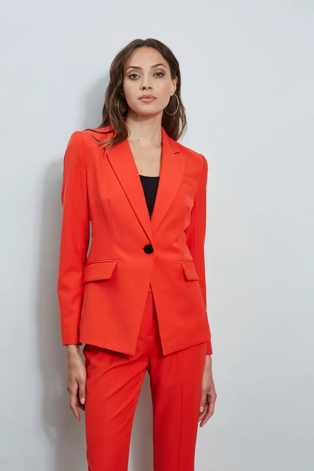 Women Jackets and Blazers Elie Tahari Slim Fit Blazer Cayenne