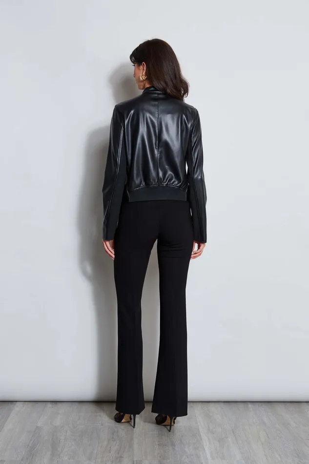 Women Jackets and Blazers Elie Tahari Vegan Leather Moto Jacket Noir