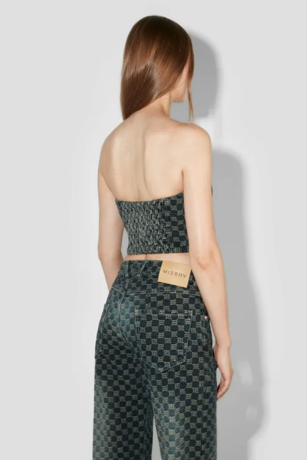 Women Jacquard Denim Monogram Corset MISBHV Denim