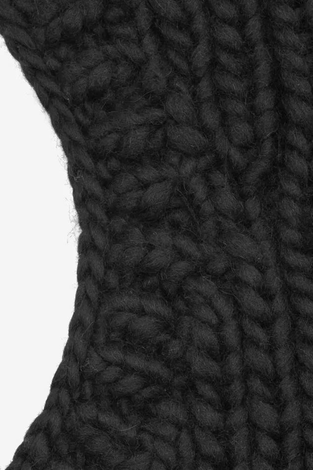 Women Knitted Snood Black MISBHV Hats