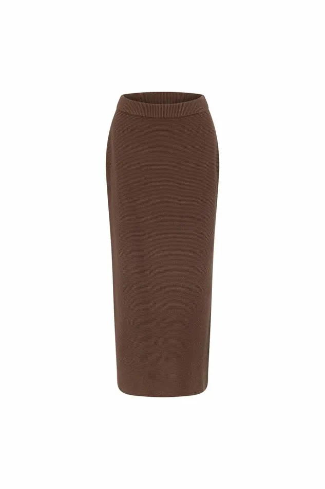 Women Knitwear SABO SKIRT Heather Skirt 8211 Mahogany