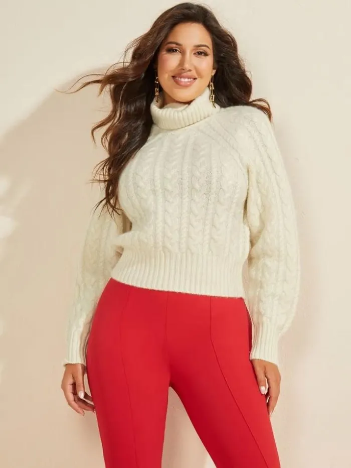 Women Lala Comfort Cashmere Sweater Warm White Marciano Tops And Sweaters