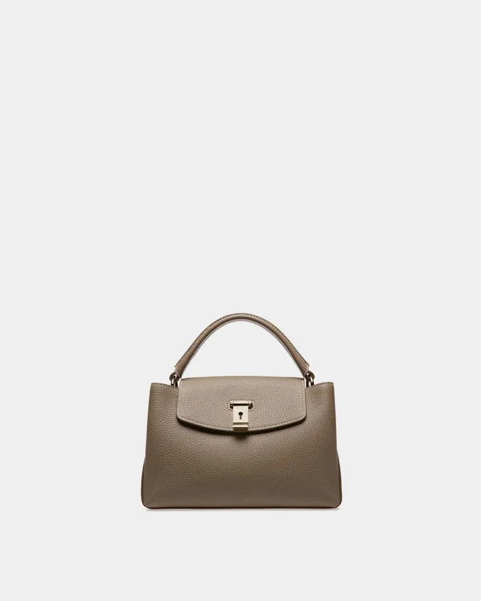Women Layka Leather Top Handle Bag In Light Brown Bally Top Handle Bags