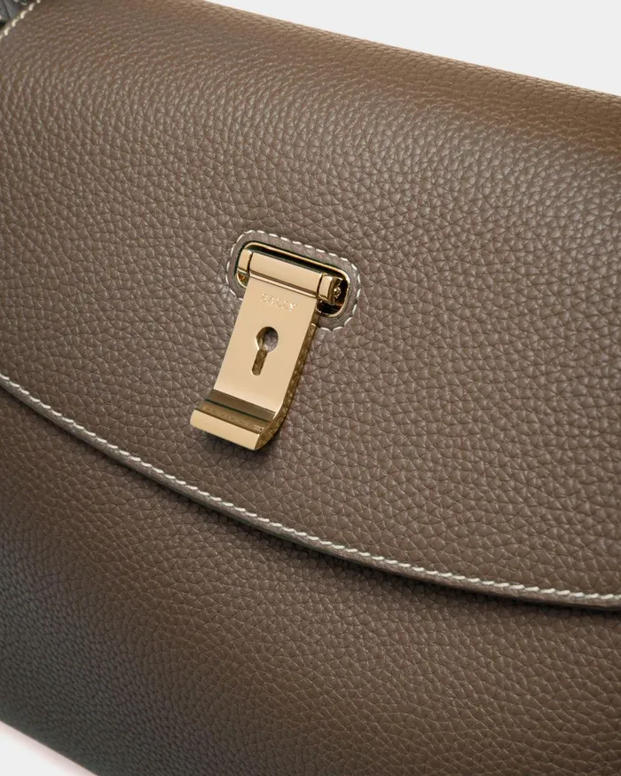 Women Layka Leather Top Handle Bag In Light Brown Bally Top Handle Bags
