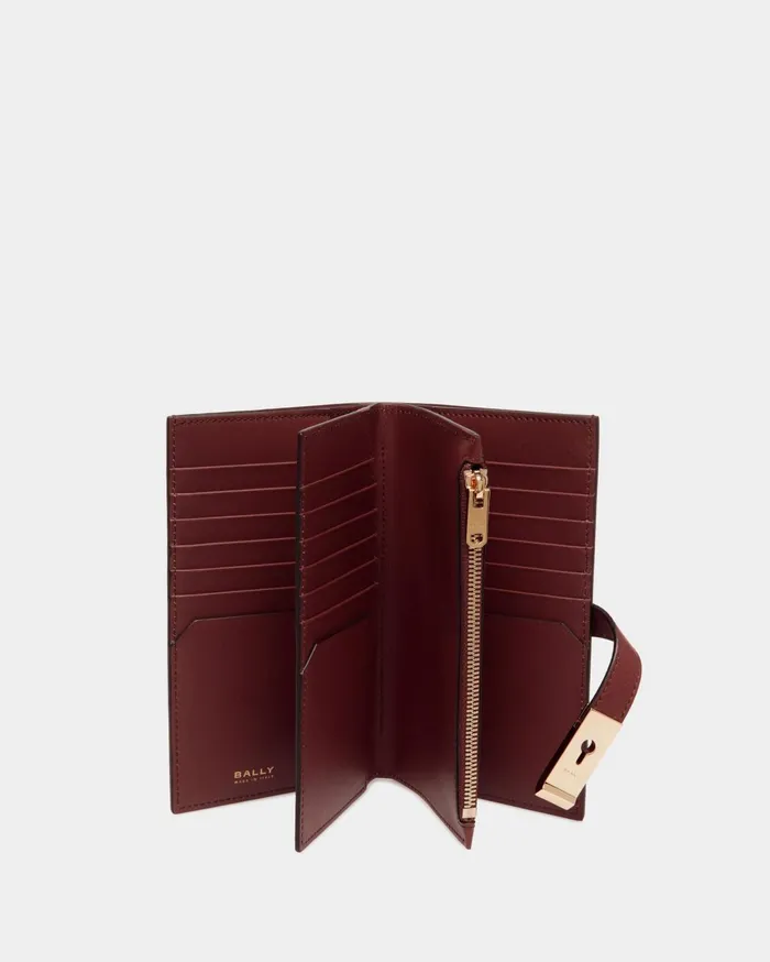 Women Lock Me Long Wallet In Andorra Grained Leather Bally Wallets and Card Holders
