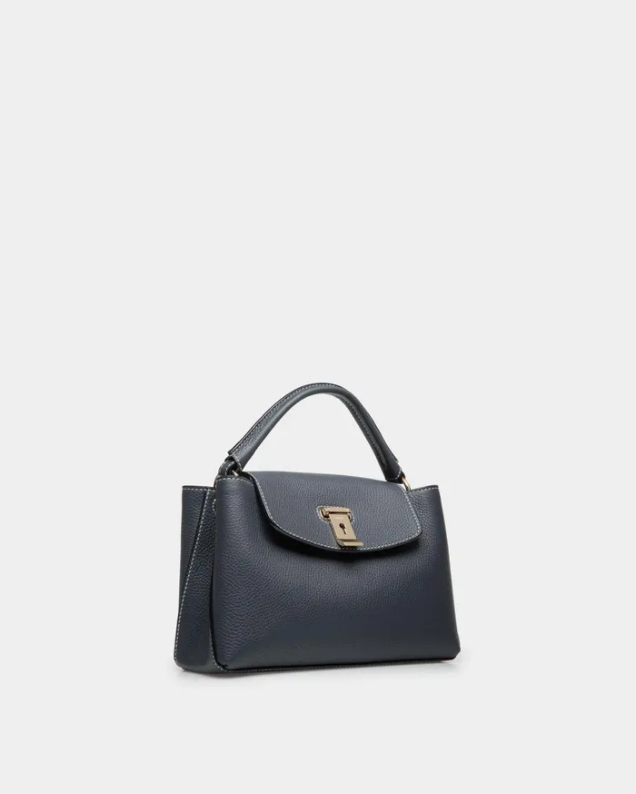 Women Lock Me Small Top Handle Bag In Leather Bally Top Handle Bags