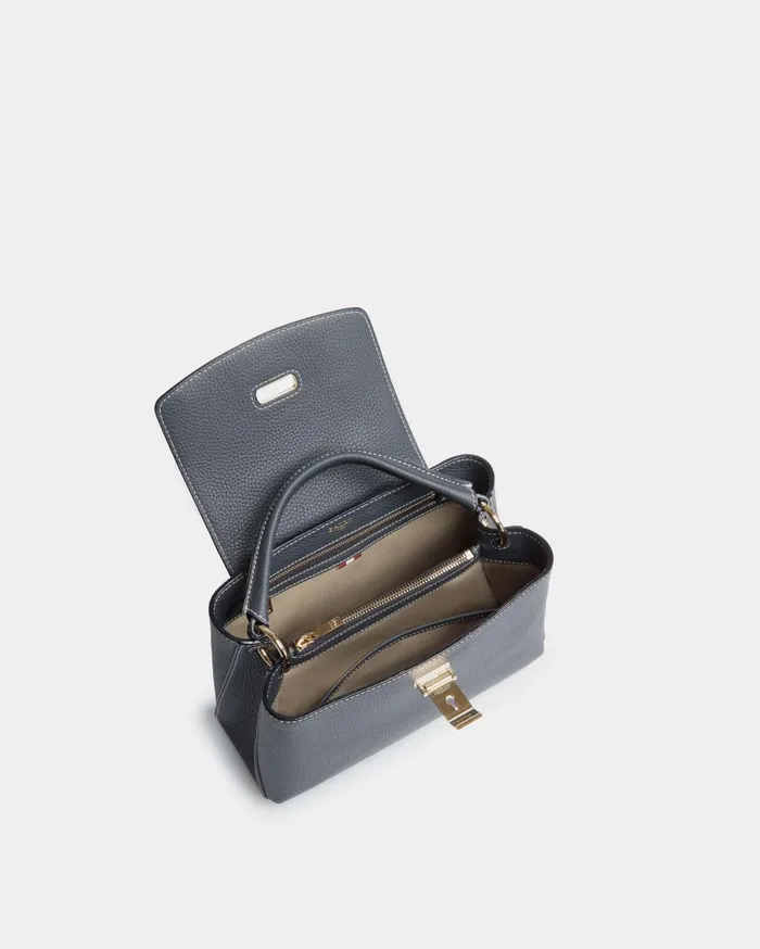 Women Lock Me Small Top Handle Bag In Leather Bally Top Handle Bags