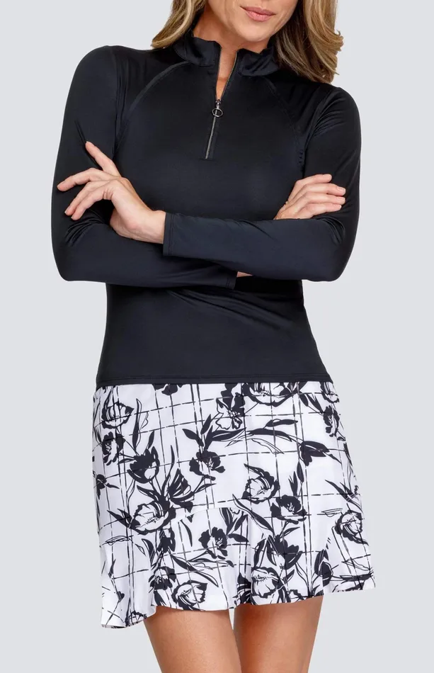 Women Long Sleeve Tail Activewear Amelia Top 8211 Onyx Black
