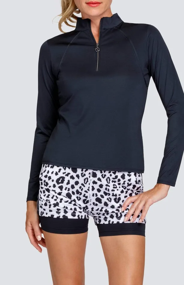 Women Long Sleeve Tail Activewear Amelia Top 8211 Onyx Black