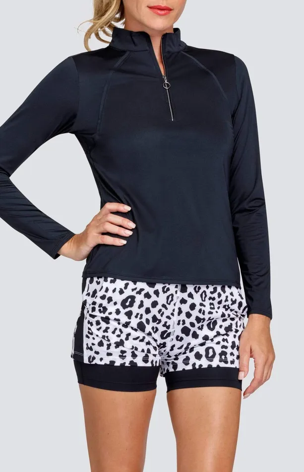Women Long Sleeve Tail Activewear Amelia Top 8211 Onyx Black
