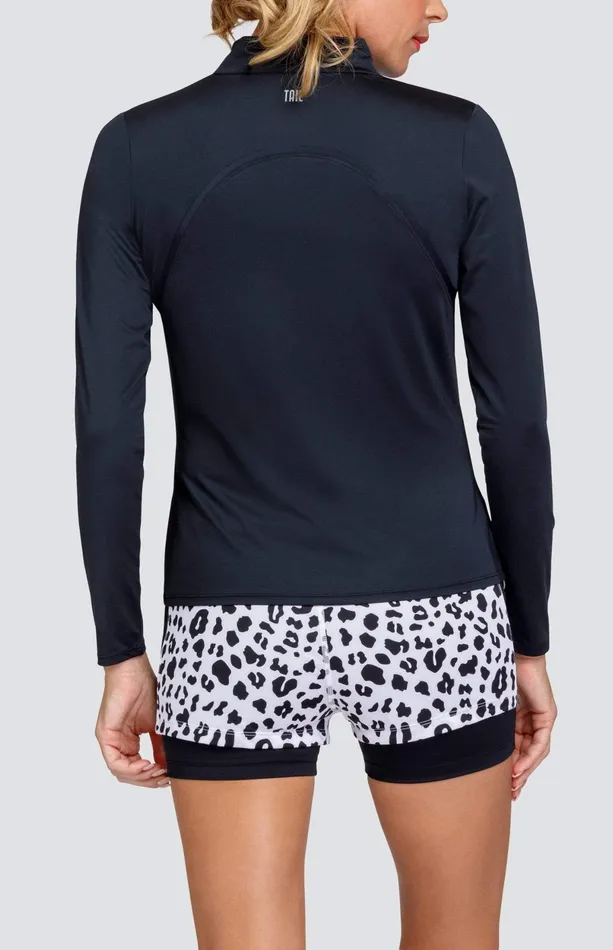 Women Long Sleeve Tail Activewear Amelia Top 8211 Onyx Black