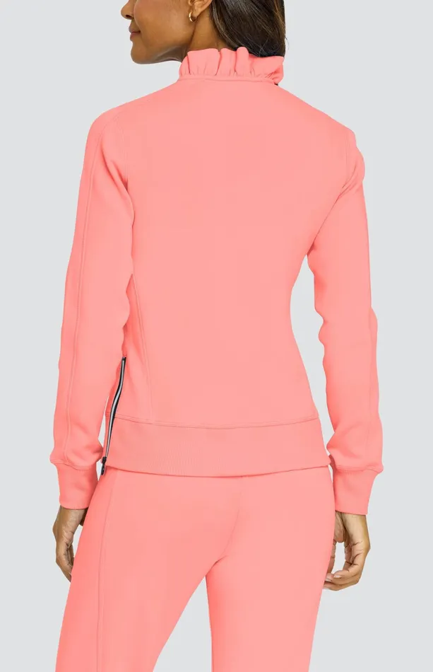 Women Long Sleeve Tail Activewear Condoleezza Neon Melon Punch Pullover