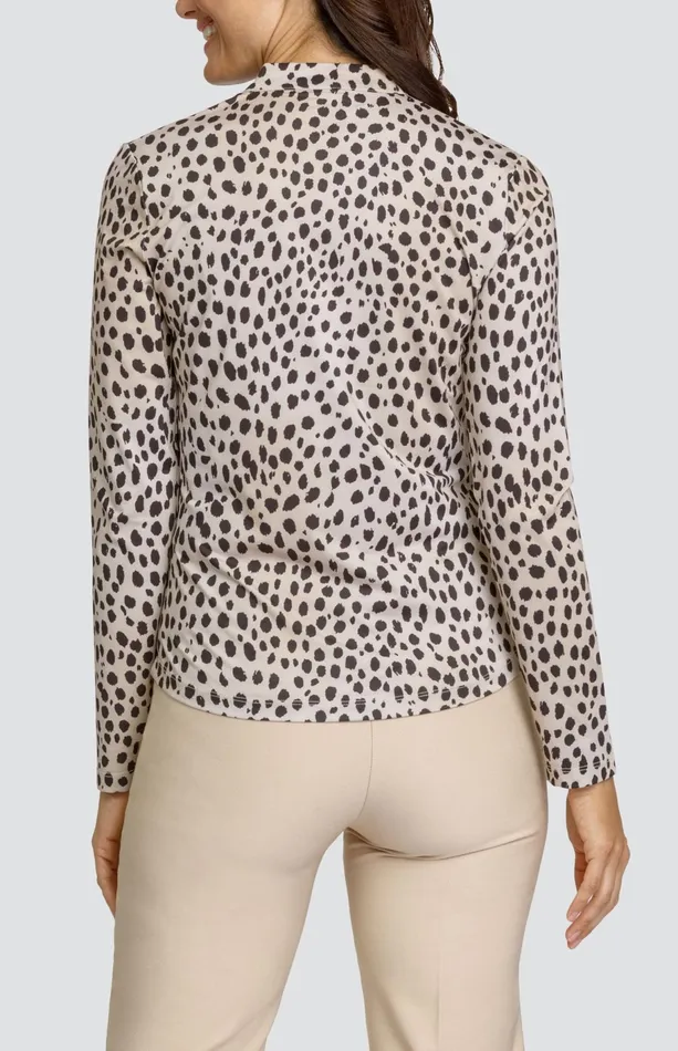 Women Long Sleeve Tail Activewear Marena Top 8211 Spotted Cheetah