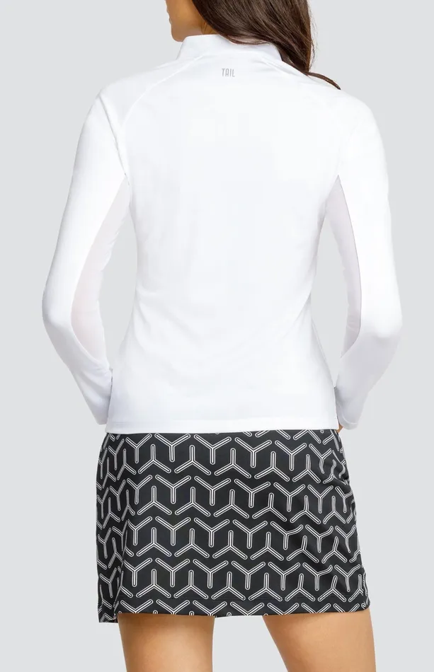 Women Long Sleeve Tail Activewear Nori Top 8211 Chalk White