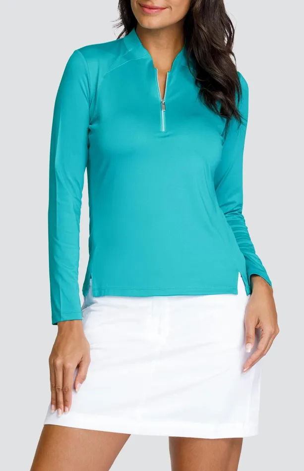 Women Long Sleeve Tail Activewear Preston Top 8211 Ceramic